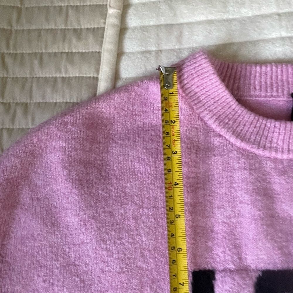 H&M Divided Pink Wool & Elastane Blend Pink “Love Around You” Sweater Size M - Picture 6 of 7